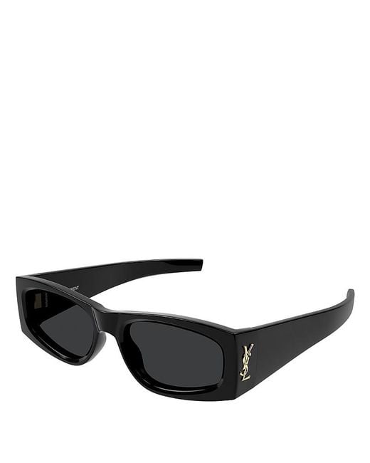 Saint Laurent Black Rectangular Sunglasses, 56Mm