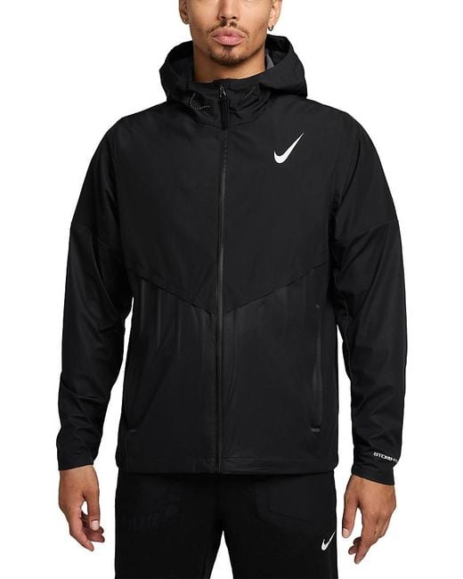 Nike Black Aeroswift Mixed Media Hoodie for men