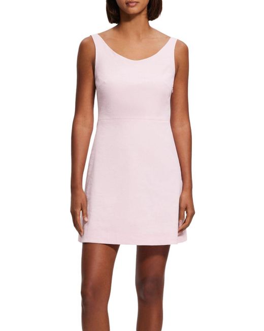 Theory Ballerina Neck Mini Dress in Pink Lyst
