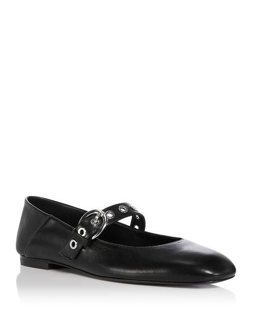 Stuart Weitzman Black Supermoto Mary Jane Flats