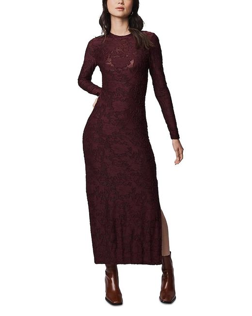 bloomingdales long sleeve dress AQUA Floral Satin Burnout Long Sleeve Maxi Dress - Exclusive