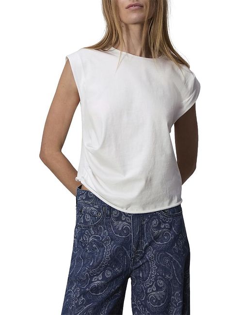 Rag & Bone Gray Mica Ruched Sleeveless Cropped Top