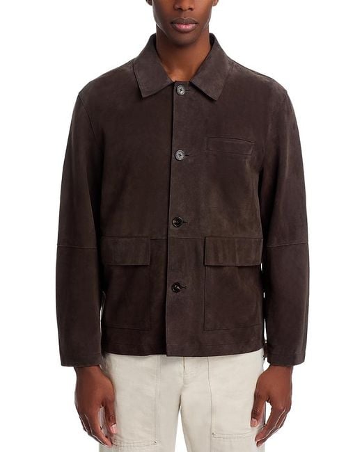 FRAME Brown Suede Chore Jacket for men