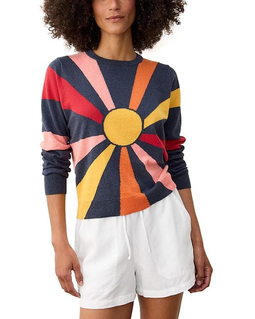 Marine Layer White Exploded Sun Sweater