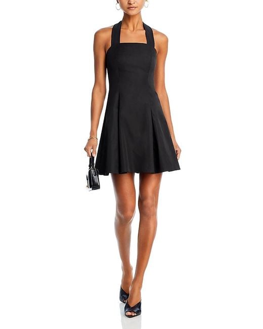 Aqua Black Halter Mini Dress