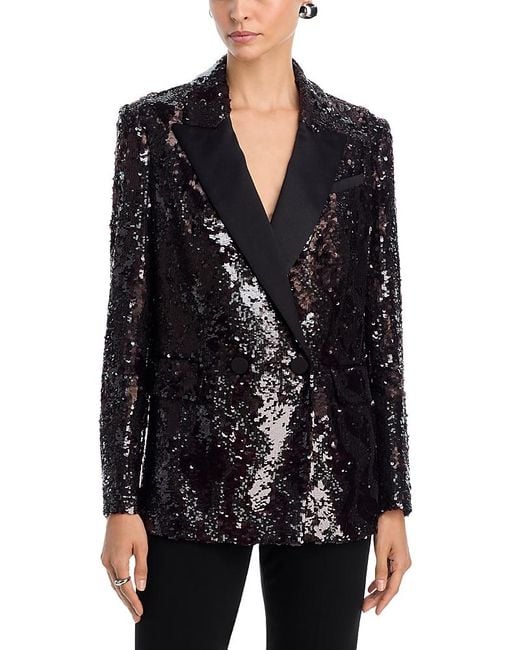Veronica Beard Black Sevyn Sequin Tuxedo Jacket