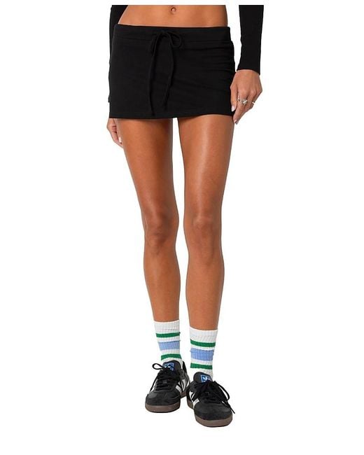 Edikted Black Bayside Slitted Micro Skort