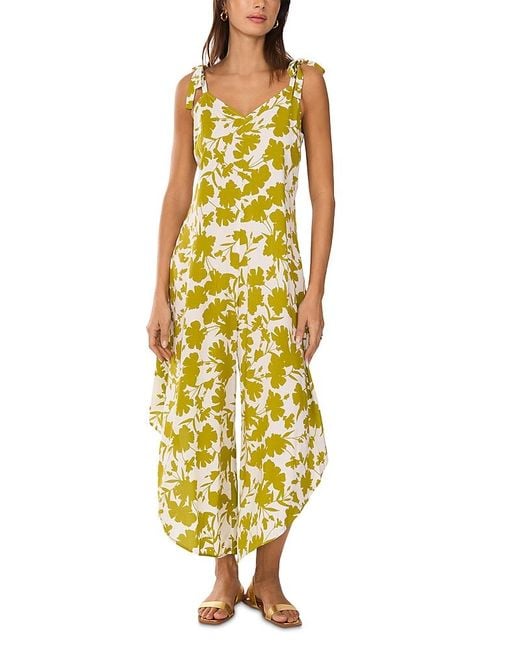 Vince Camuto Yellow Tie Shoulder Jumpsuit