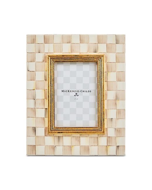 Mackenzie-Childs Metallic Mocha Check Frame, 4 X 6