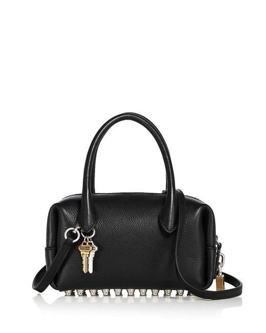 Alexander Wang Black Roux Small Top Handle Bag