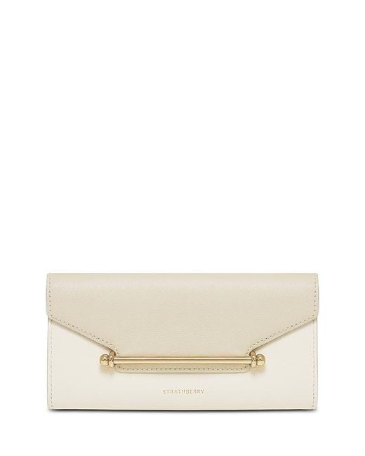 Strathberry Multrees Small Leather Wallet On A Chain in Natural | Lyst