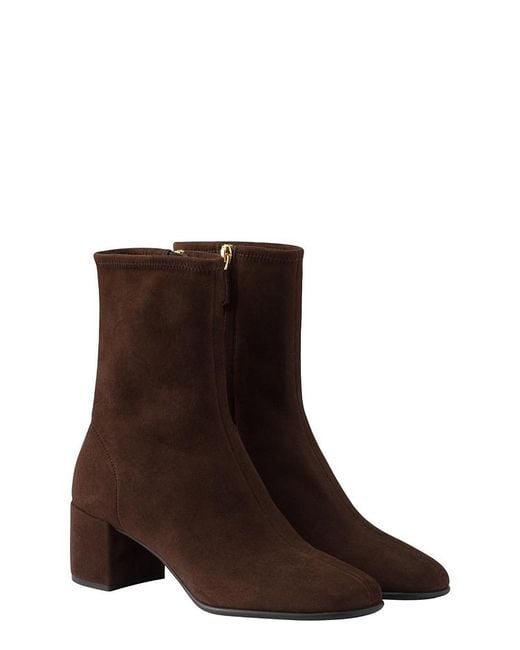 Prada Brown Stretch Suede Booties