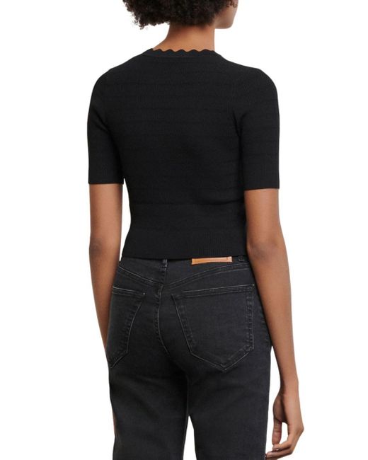 sandro scalloped cardigan