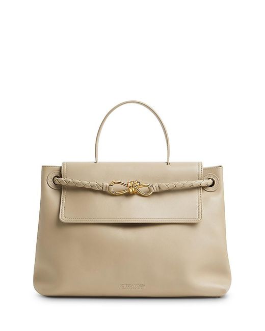 Bottega Veneta Natural Ciao Ciao Leather Top Handle Bag