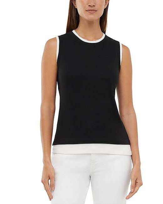 Three Dots Black Veronica Tank