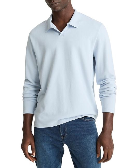 Vince Blue Milano Open Collar Polo for men