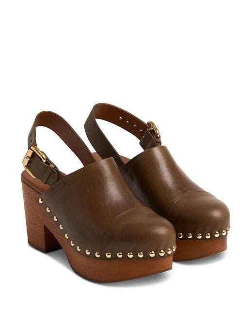 Chloé Brown Jeannette Clogs