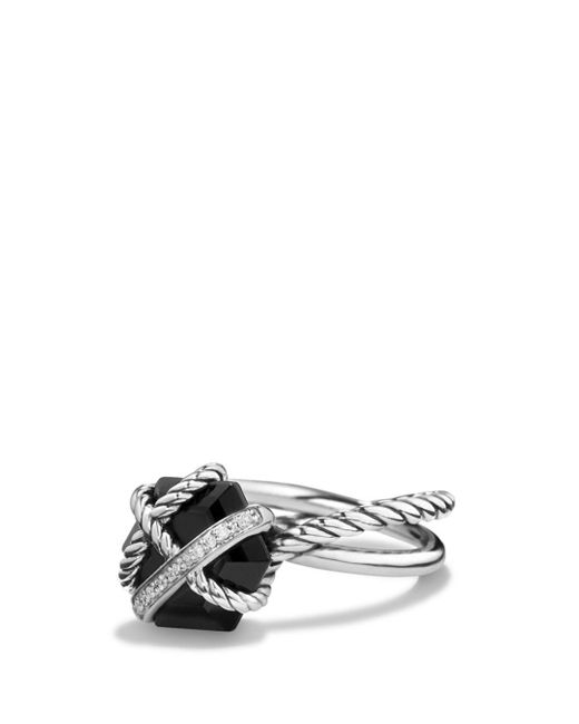 David Yurman Cable Wrap Ring With Black Onyx And Diamonds Save 10 Lyst