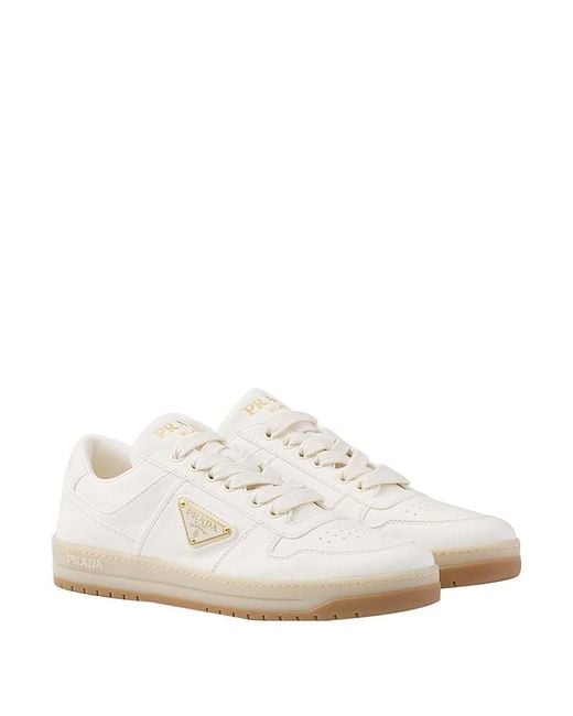 Prada White Downtown Nappa Leather Sneakers