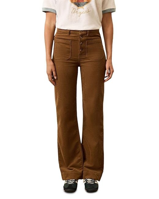 Faherty Brand Brown Terry Cord Patch Pocket Pants