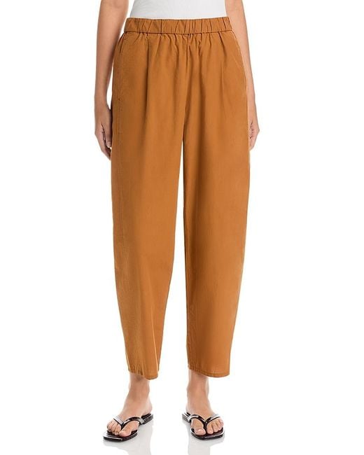 Eileen Fisher Orange Pleated Lantern Ankle Pants