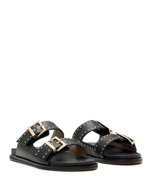 AllSaints Black Magda Studded Sandals