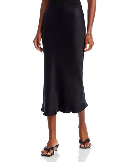 Anine Bing Black Bar Silk Skirt