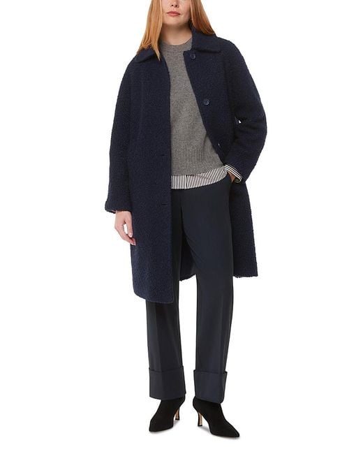 Whistles Blue Romy Boucle Coat