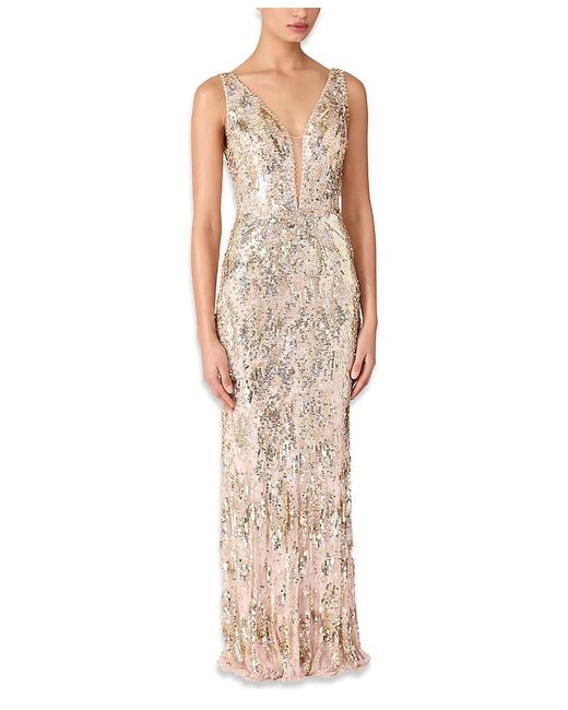 Jenny Packham Women's Natural Marion Maxi Dress