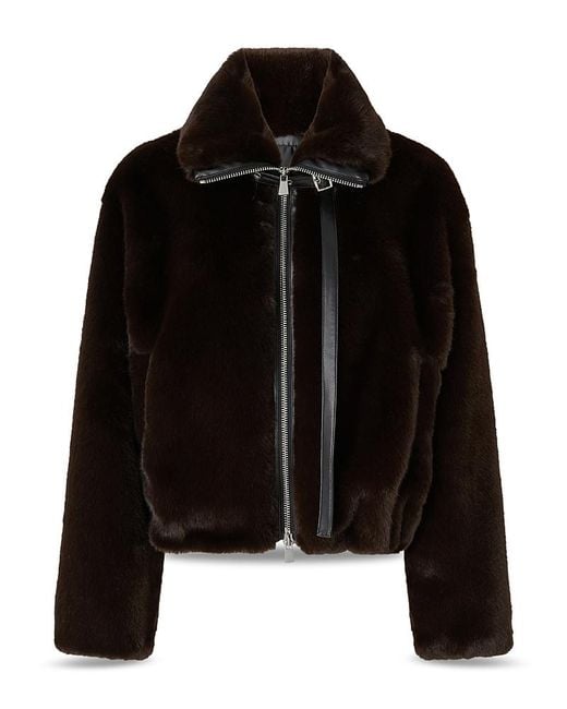 Pinko Women's Black Estebana Faux Fur Jacket