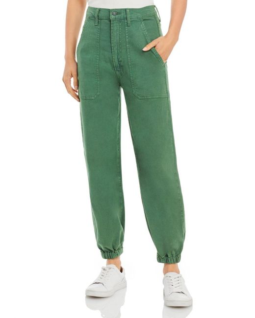 Mother Denim The Wrapper Patch Springy Jeans In Army in Green Lyst