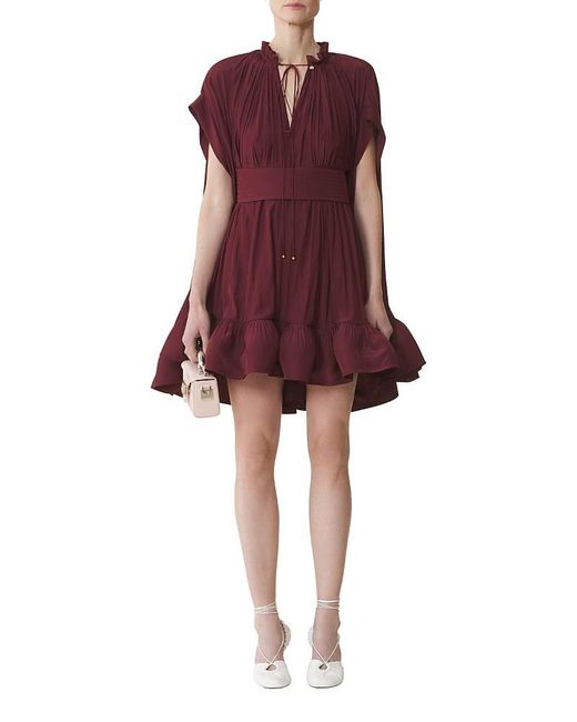 Lanvin Red Short Charmeuse Dress