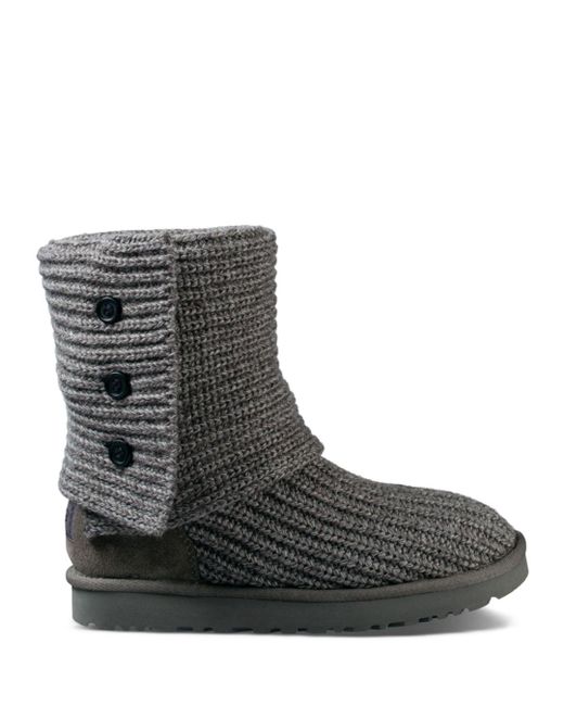 UGG Suede ® Classic Cardy Button Detailed Knit Boots in Gray (Black ...