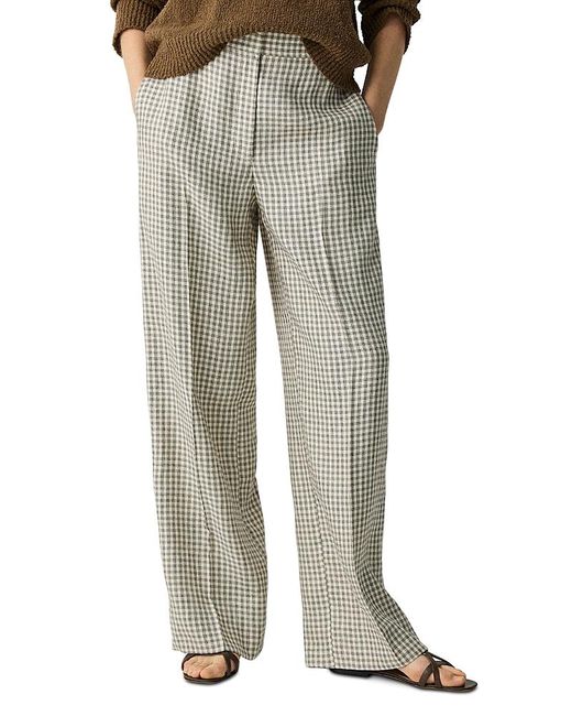 Theory Gray Linen Blend Pants