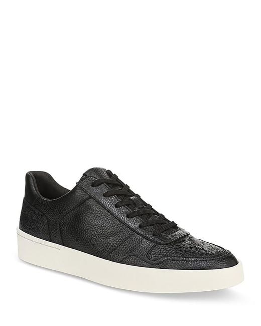 Vince Black Peyton Lace Up Leather Sneakers for men