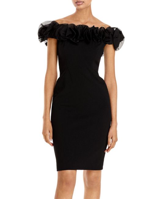 The - Shoulder Dress in Black 