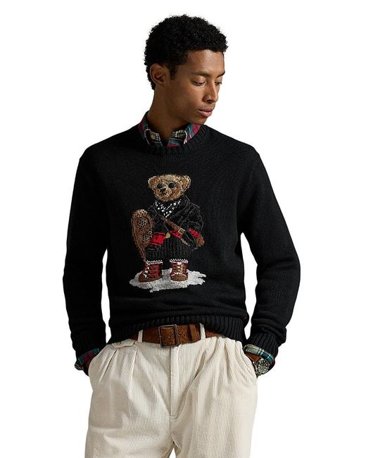 Polo Ralph Lauren Black Polo Bear Sweater for men