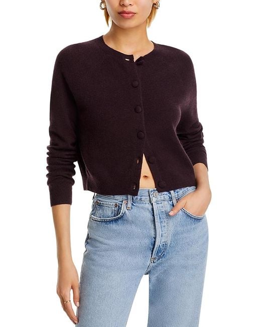 Aqua Blue Cashmere Crewneck Cardigan