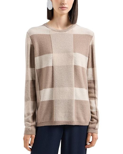 Emporio Armani Natural Checkered Sweater