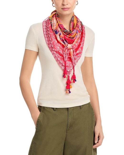 Johnny Was Linnea Silk Scarf in Red | Lyst