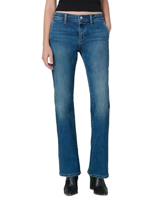 Joe's Jeans Women's Blue Petites The Provocateur Mid Rise Bootcut Jeans