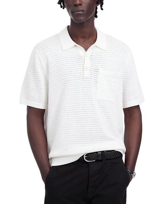 Madewell White Pointelle Stitch Regular Fit Short Sleeve Sweater for men
