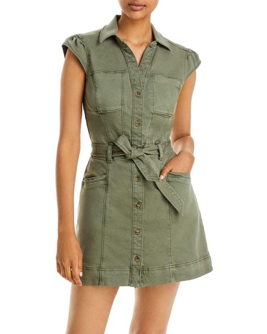 PAIGE Jaxsyn Belted Utility Mini Dress in Green Lyst