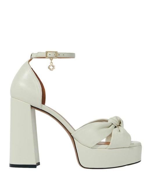 Maje White Fraknot Strappy Platform High Heel Sandals