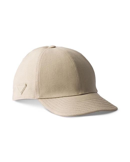 Prada Natural Linen Baseball Cap for men
