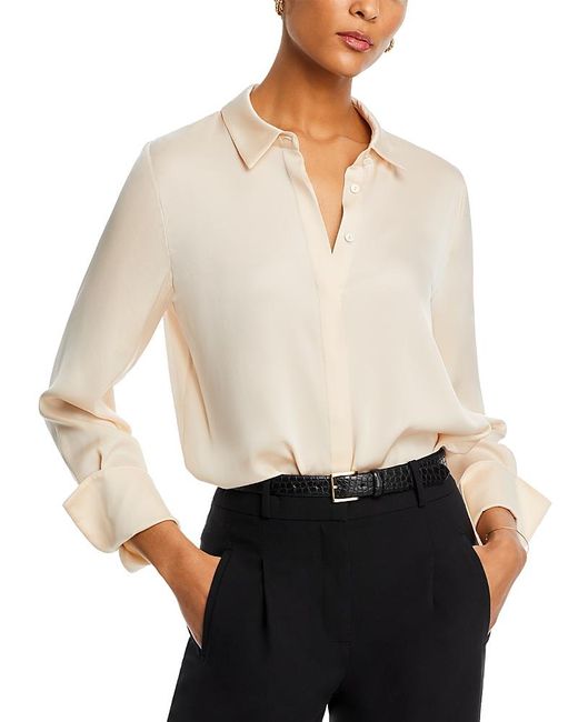 Kobi Halperin White Larissa Silk Blend Blouse