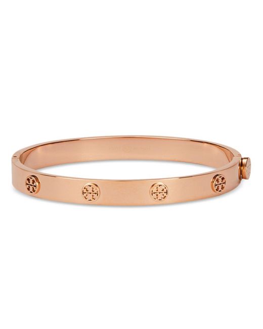 Tory Burch Miller Studded Hinge Bangle in Rose Gold (Natural) Lyst