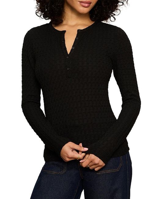 Sanctuary Black Not So Basic Textured Top