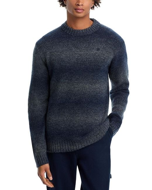 G-Star Blue Regular Fit Gradient Striped Knit Sweater for men