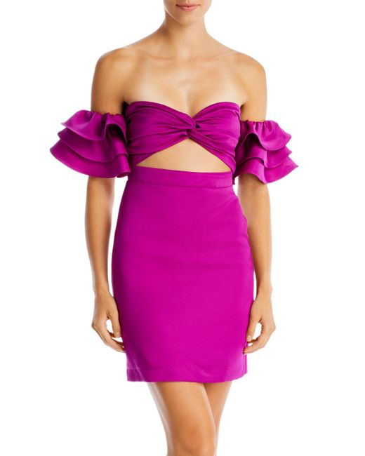 yaura wrap midi dress with drape in pink